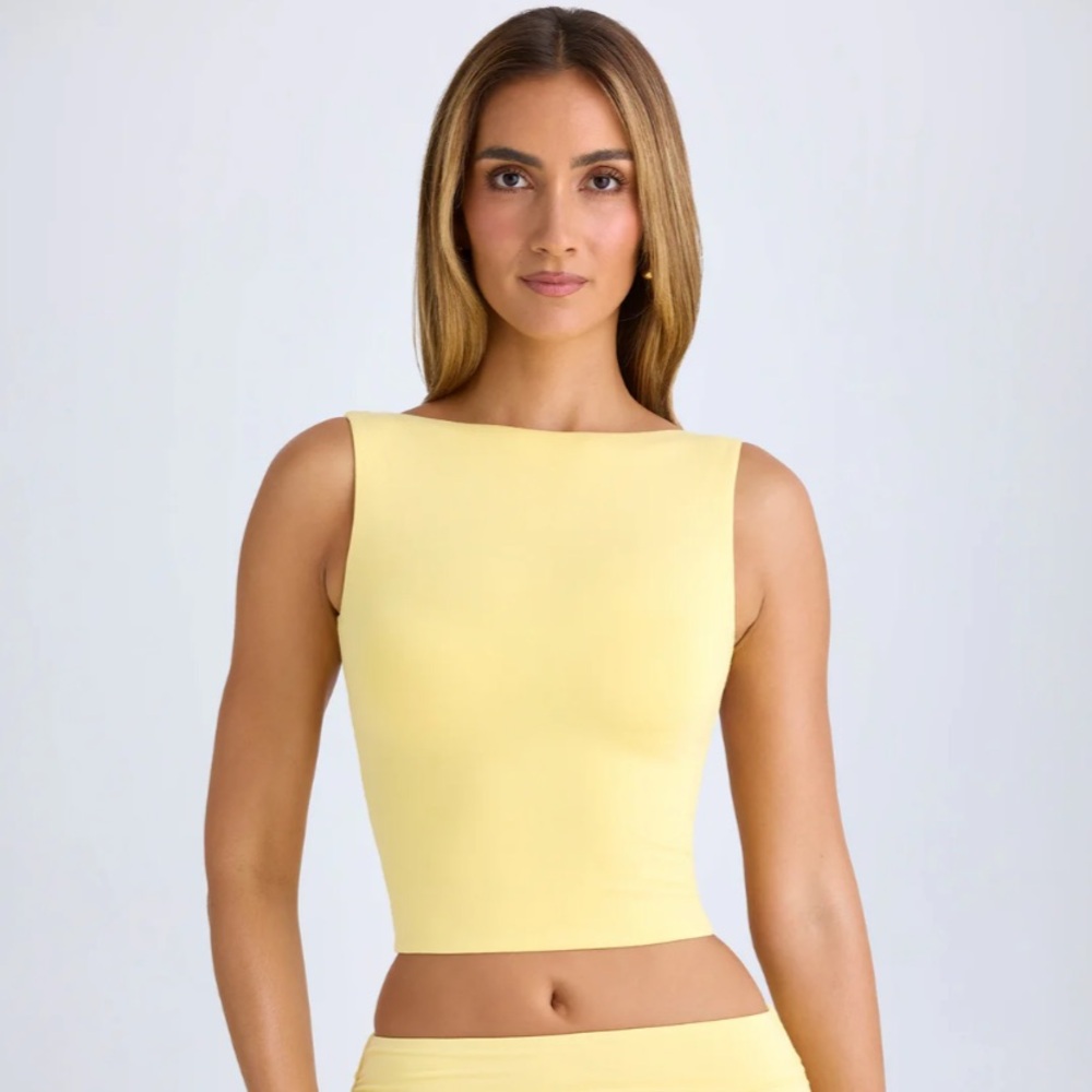 Yellow Ruched Mini Pencil Skirt for Night Out